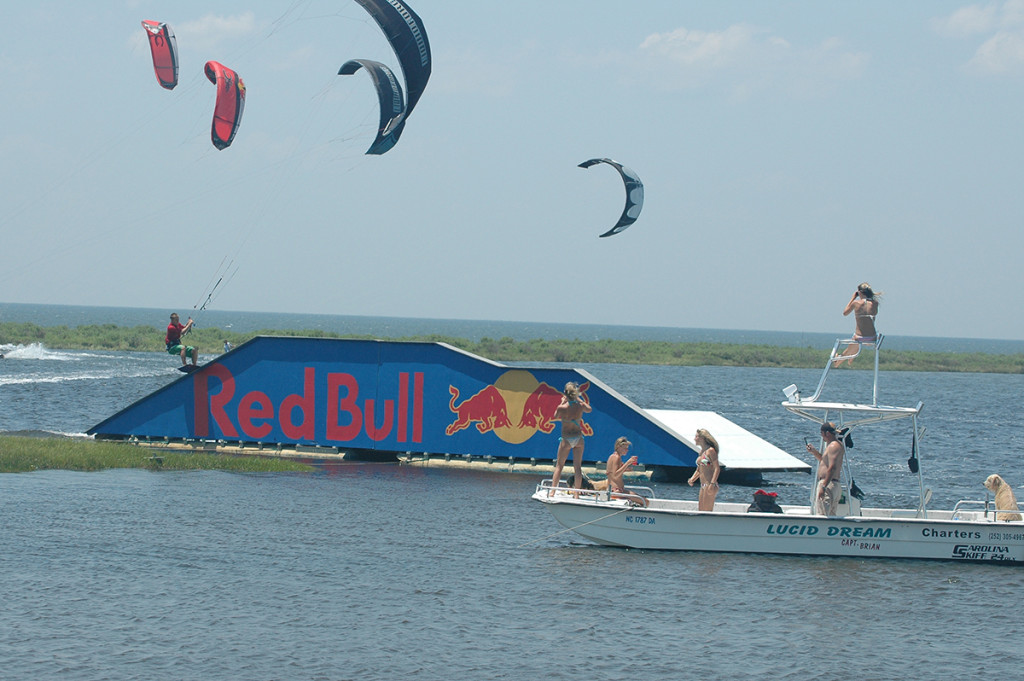 The huge Redbull Fun Box was a favorite. It was the biggest thing to be built in kiteboarding and it was heaps of fun too. You could take lots of different lines over it. Gapping from the ramp to the rail wasn’t one for the faint of heart. —Andre Phillip