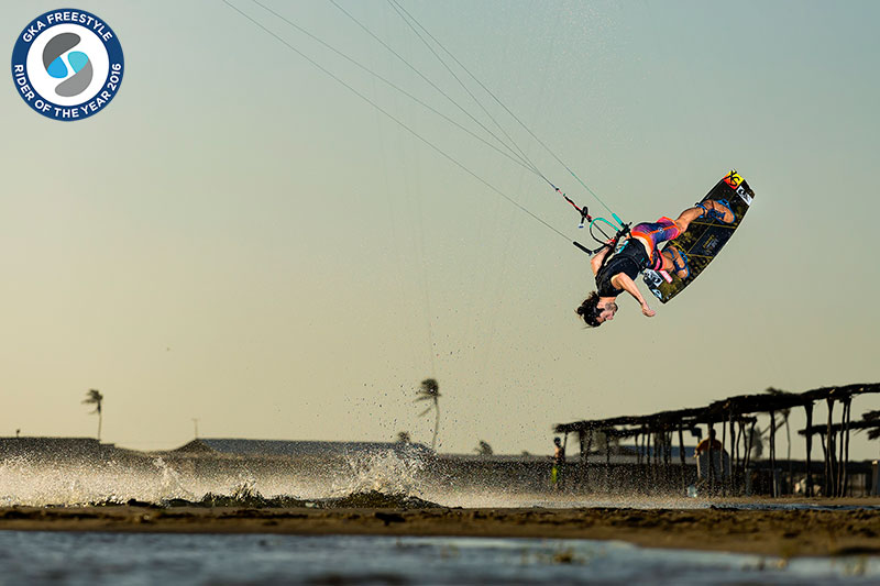 Caption: Alex training at one of his favourite spots, Cumbuco, Brazil Photo: Andre Magarao / Airush
