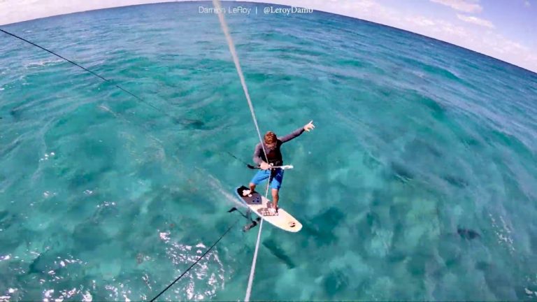 Kitesurfing with Hundreds of Sharks