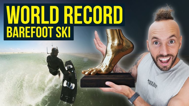 Kitesurfing World Record: Furthest Barefoot Ski